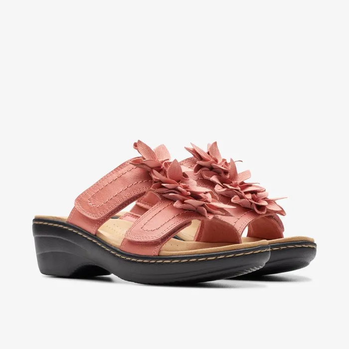 Merliah Raelyn Coral Leather Women Clarks Sandals and Flip Flops