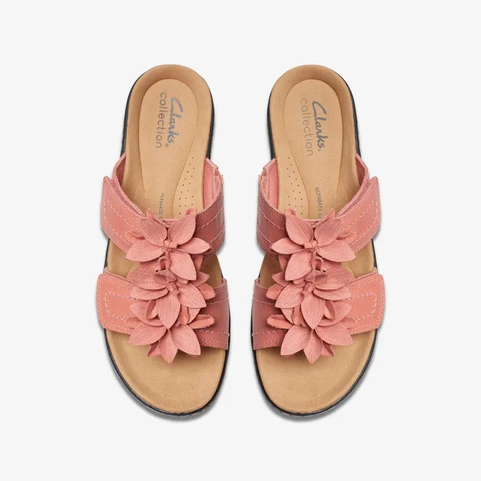 Merliah Raelyn Coral Leather Women Clarks Sandals and Flip Flops