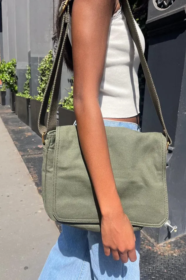 Messenger Bag Military Green Women Brandy Melville Bags and Backpacks