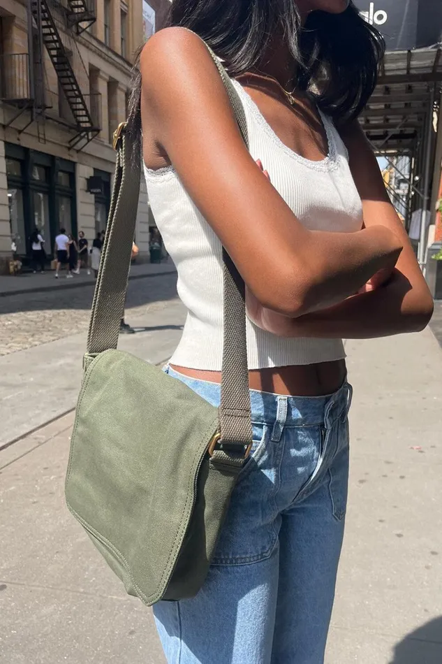 Messenger Bag Military Green Women Brandy Melville Bags and Backpacks