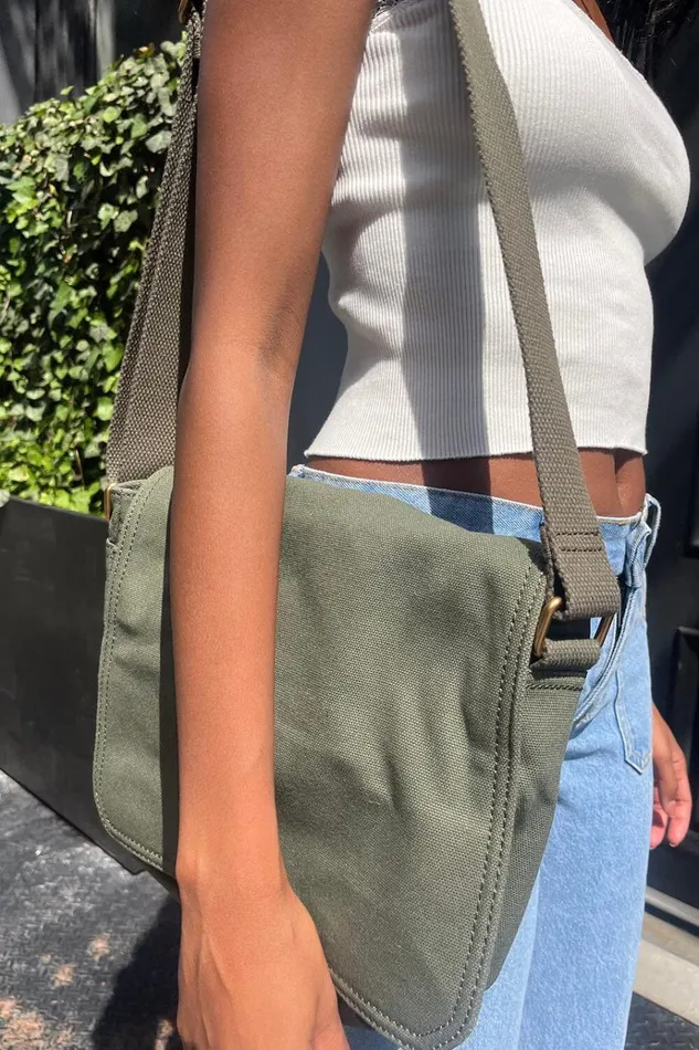 Messenger Bag Military Green Women Brandy Melville Bags and Backpacks
