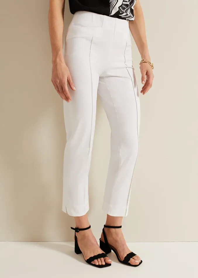 Miah Stretch Capri Trousers White Women Phase Eight Trousers