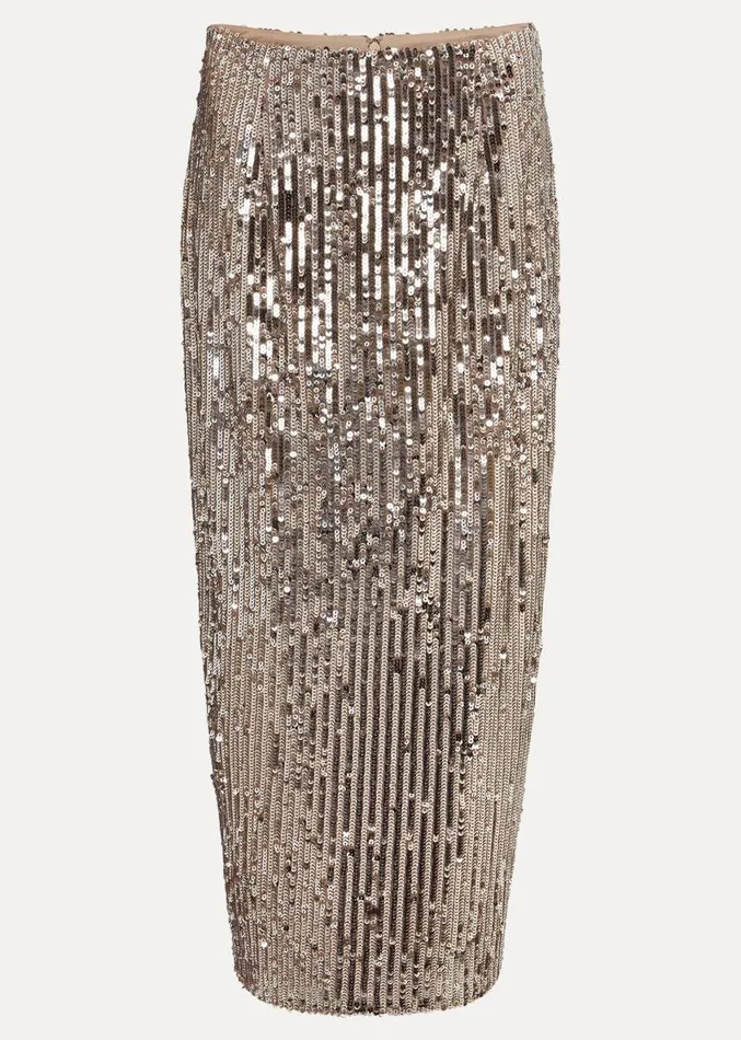 Milani Sequin Pencil Midi Skirt Silver Women Phase Eight Skirts