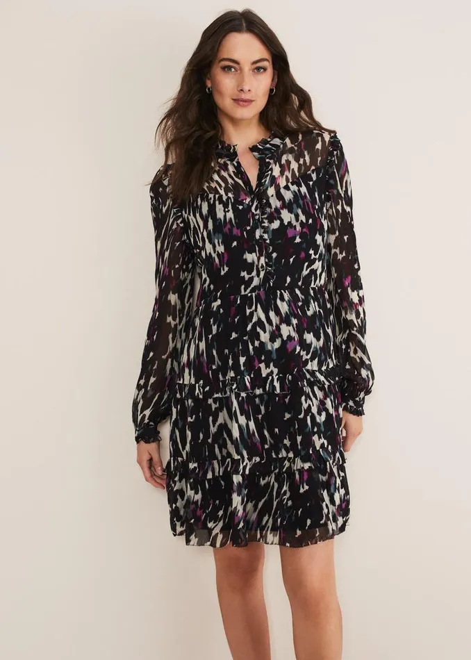 Millicent Print Tiered Dress Multicoloured Women Phase Eight Dresses
