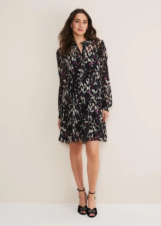 Millicent Print Tiered Dress Multicoloured Women Phase Eight Dresses