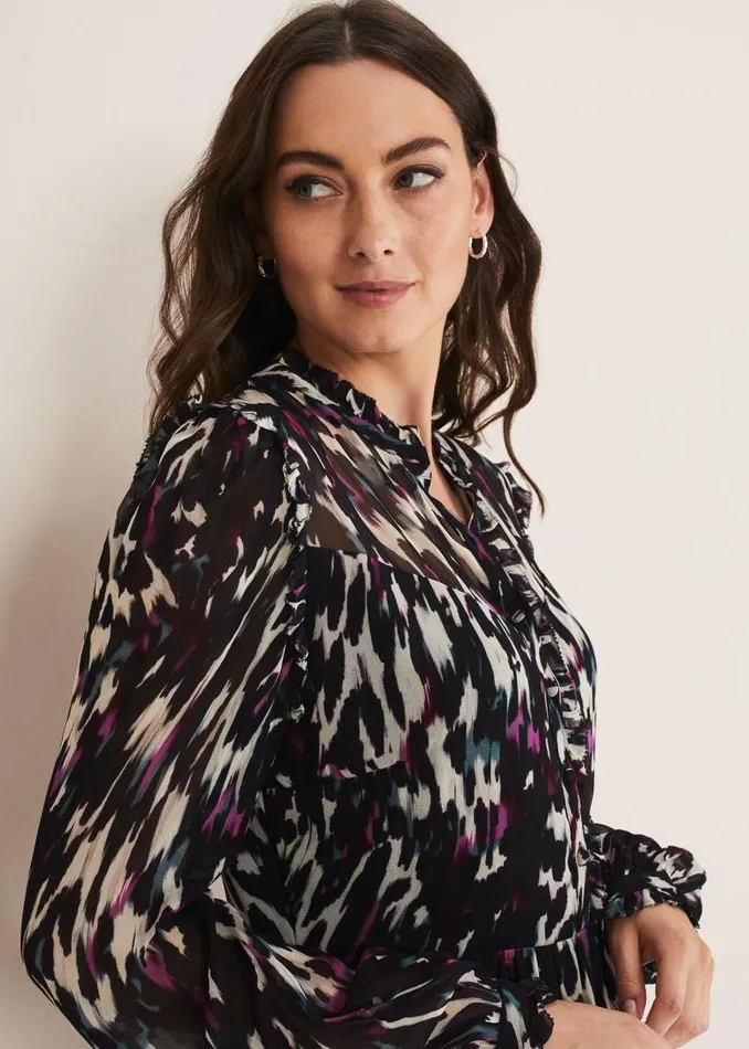 Millicent Print Tiered Dress Multicoloured Women Phase Eight Dresses