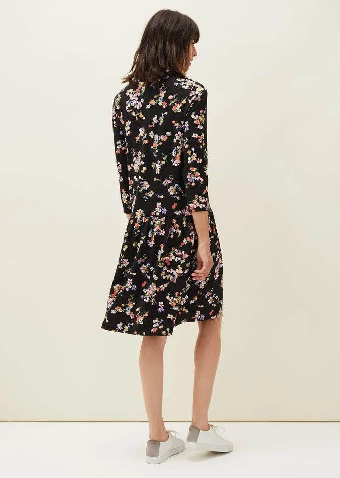 Mina Floral Print Shirt Dress Blackmulti Women Phase Eight Dresses