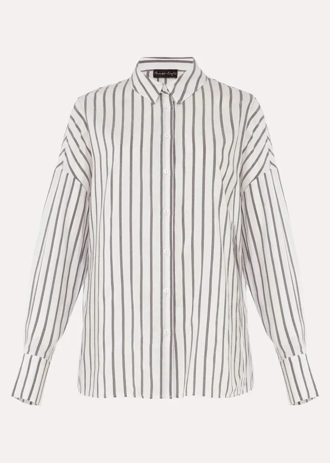 Moira Stripe Shirt Whitegrey Women Phase Eight Shirts and Blouses