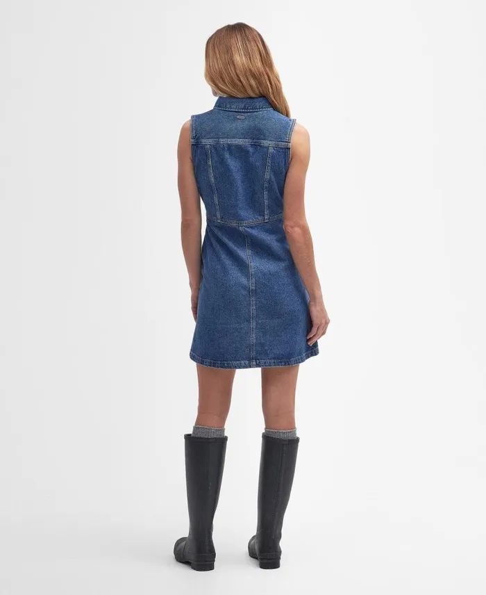 Molly Denim Mini Dress Authentic Women Barbour Dresses and Skirts