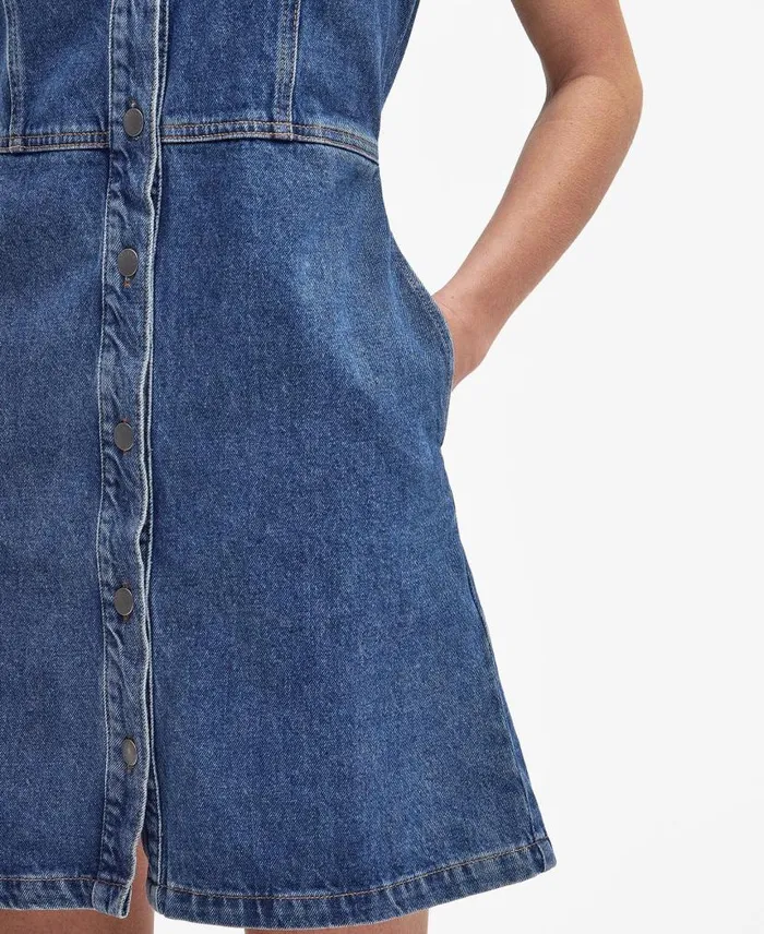 Molly Denim Mini Dress Authentic Women Barbour Dresses and Skirts