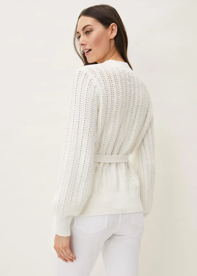 Monica Wrap Cardigan White Women Phase Eight Knitwear