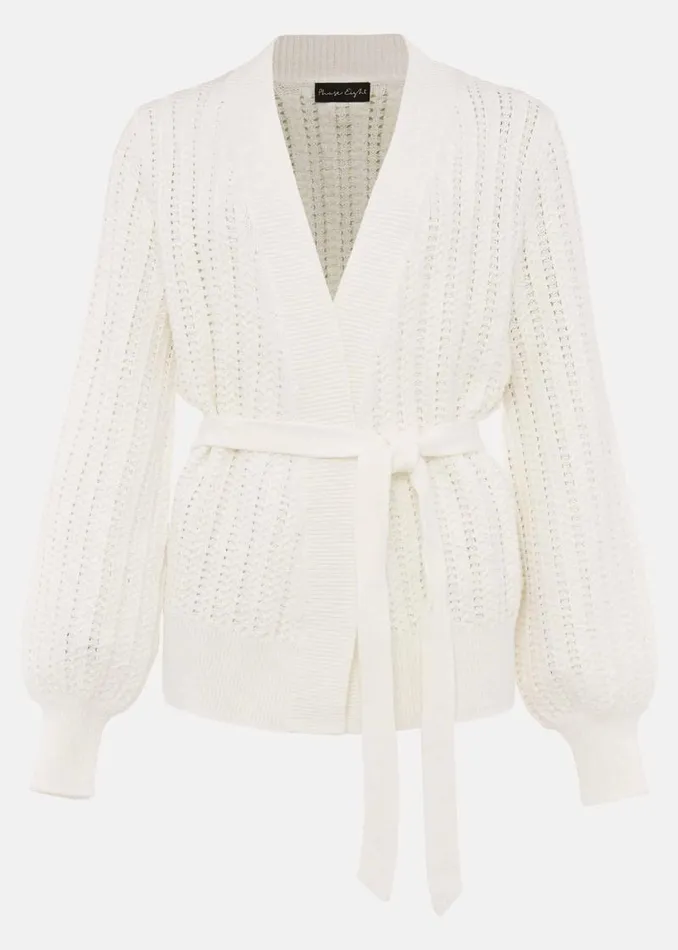 Monica Wrap Cardigan White Women Phase Eight Knitwear