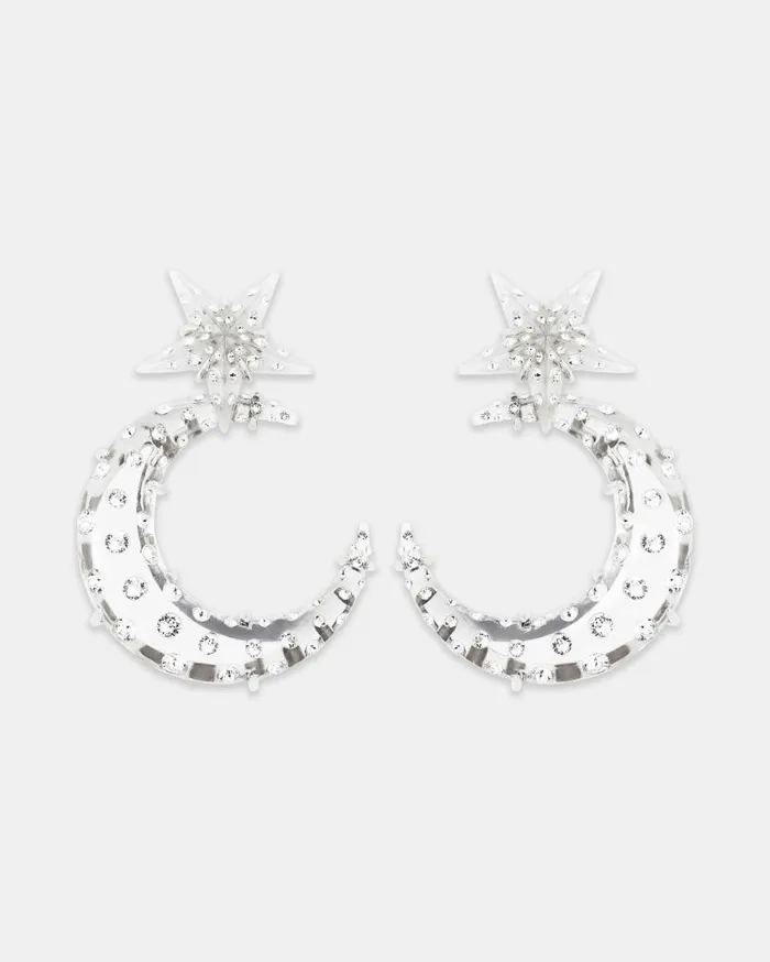 Moon Shine Earrings White Women Aquazzura Jewelry Moon Shine Earrings White Women Aquazzura Jewelry