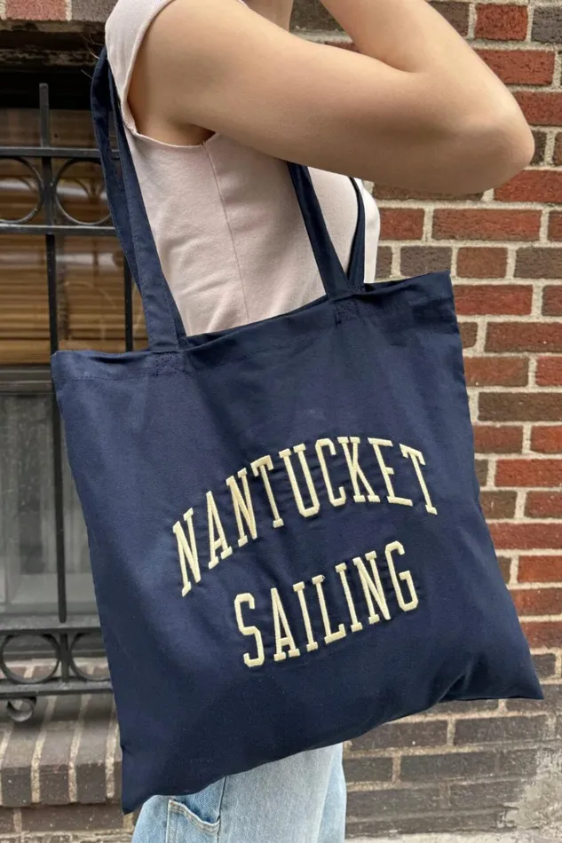 Nantucket Sailing Tote Bag Classic Navy Women Brandy Melville Bags and Backpacks