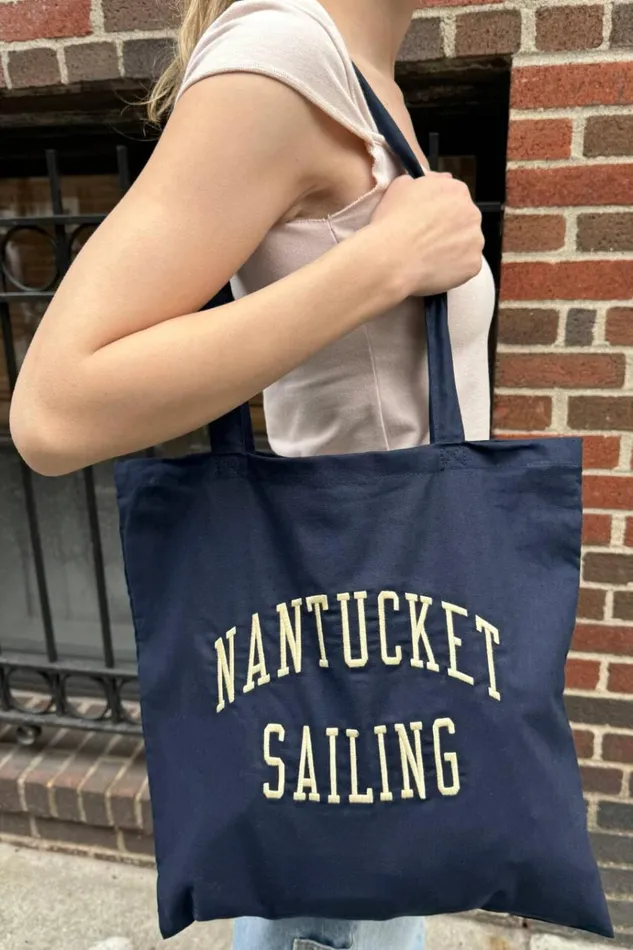 Nantucket Sailing Tote Bag Classic Navy Women Brandy Melville Bags and Backpacks
