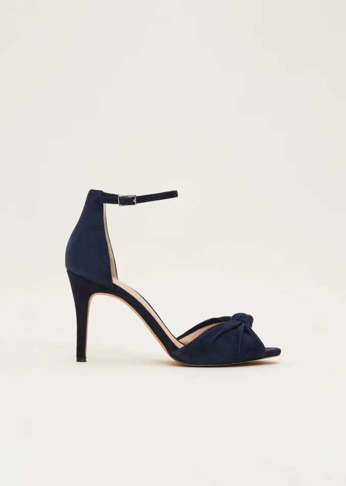 Navy Suede Open Toe Heels Navy Women Phase Eight Occasion Shoes
