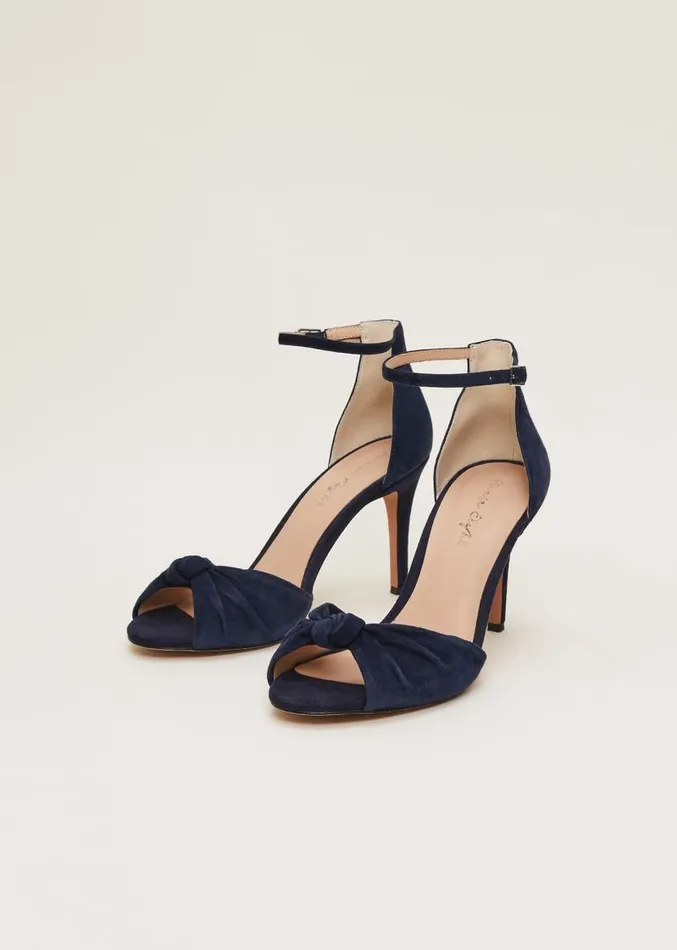 Navy Suede Open Toe Heels Navy Women Phase Eight Occasion Shoes