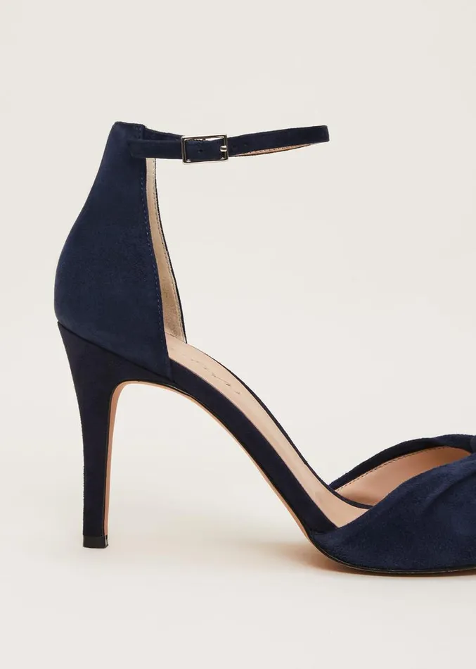 Navy Suede Open Toe Heels Navy Women Phase Eight Occasion Shoes
