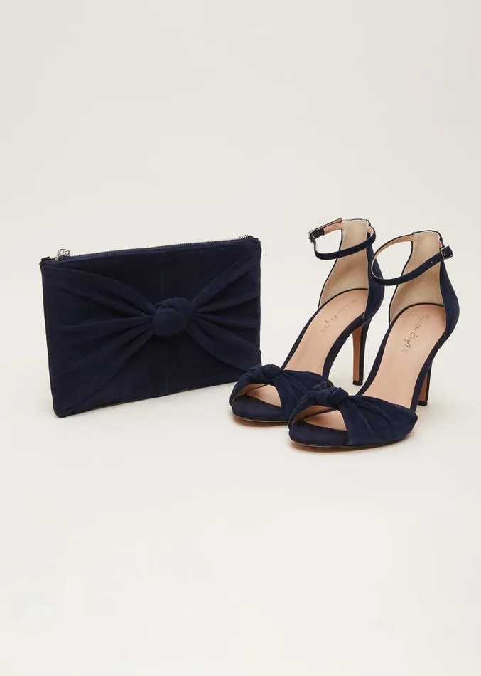 Navy Suede Open Toe Heels Navy Women Phase Eight Occasion Shoes