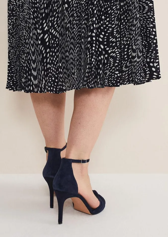 Navy Suede Open Toe Heels Navy Women Phase Eight Occasion Shoes