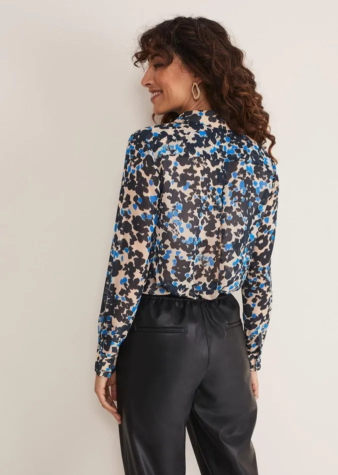Nell Floral Shirt Blue Multi Women Phase Eight Shirts and Blouses