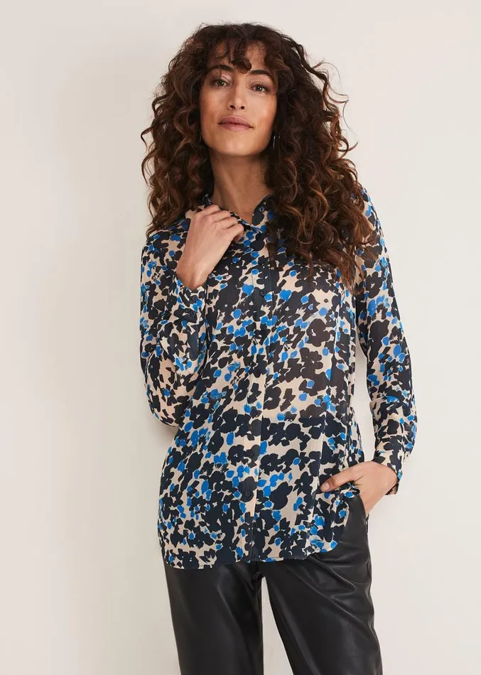 Nell Floral Shirt Blue Multi Women Phase Eight Shirts and Blouses