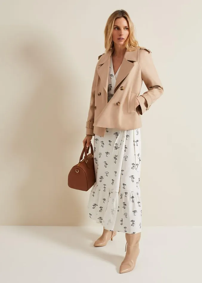 Nelly Linen Wrap Midi Dress Cream Women Phase Eight Dresses