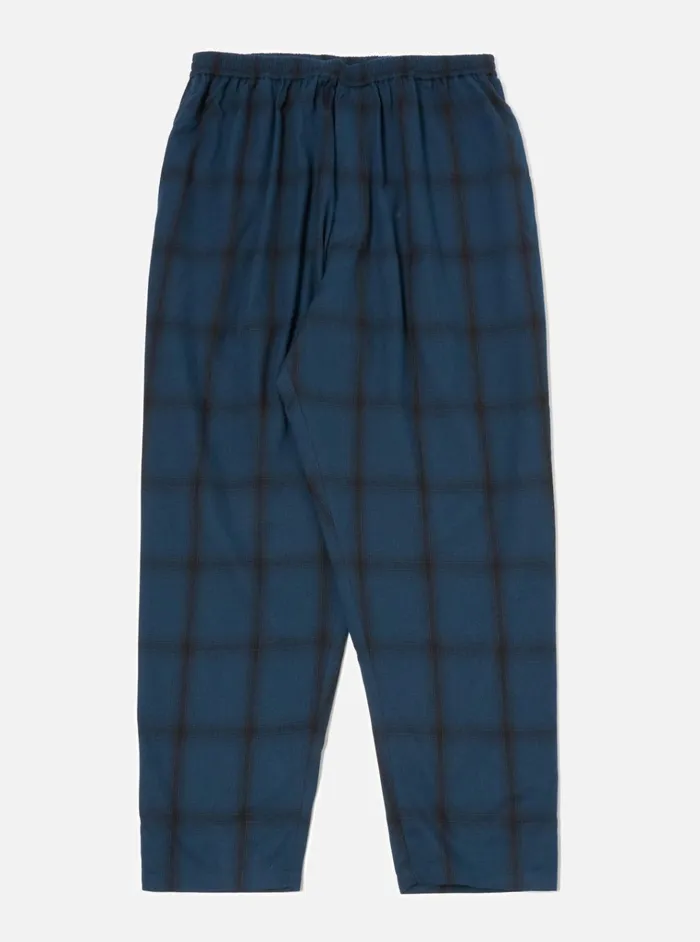 Nightwear Men Universal Works Universal Works Long Pyjama Set In Navy Shadow Check