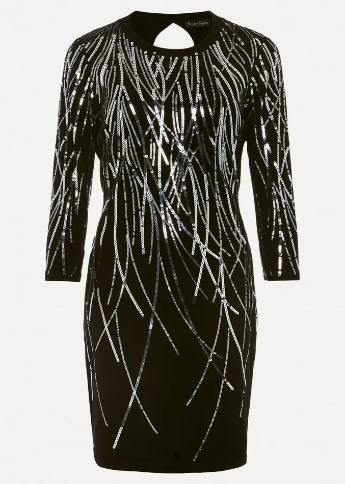 Nikki Sequin Mini Dress Blacksilver Women Phase Eight Dresses