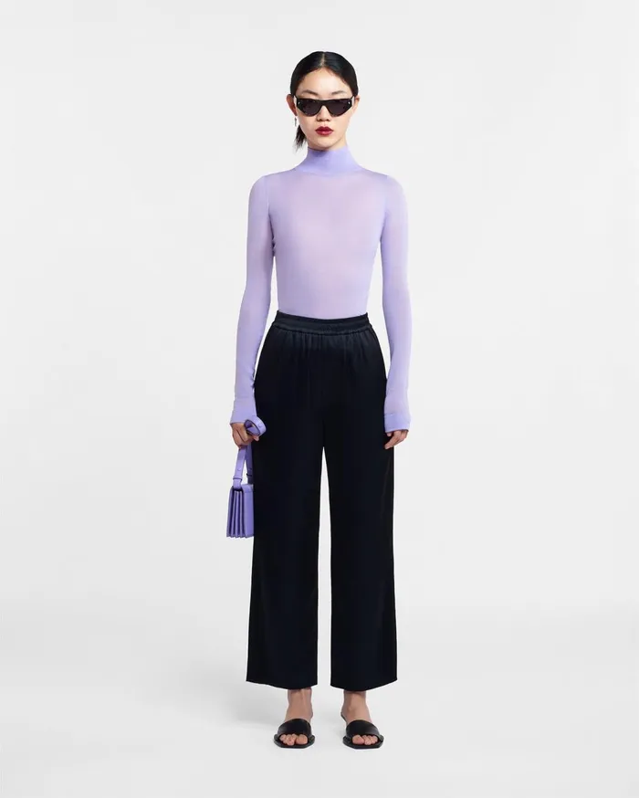Odessa Slip Satin Pants Black Women Nanushka Pants