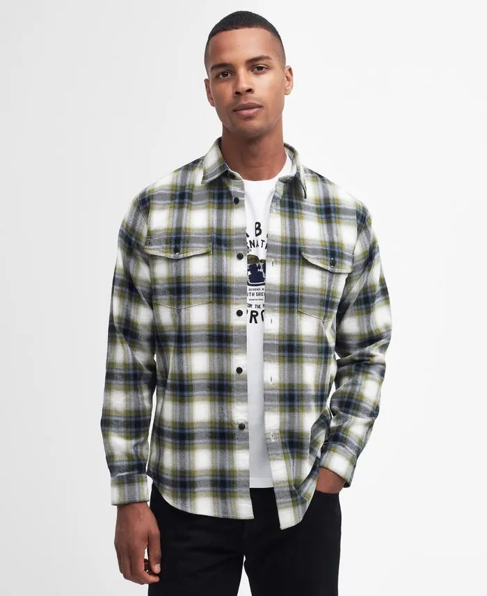 Oliver LongSleeved Shirt Cobalt Blue Men Barbour Shirts