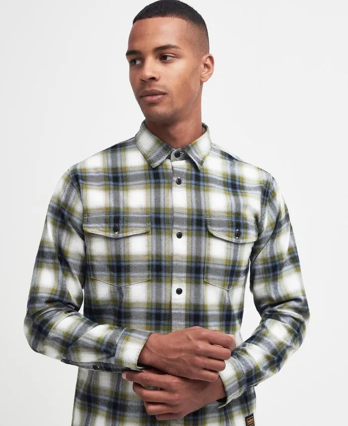 Oliver LongSleeved Shirt Cobalt Blue Men Barbour Shirts