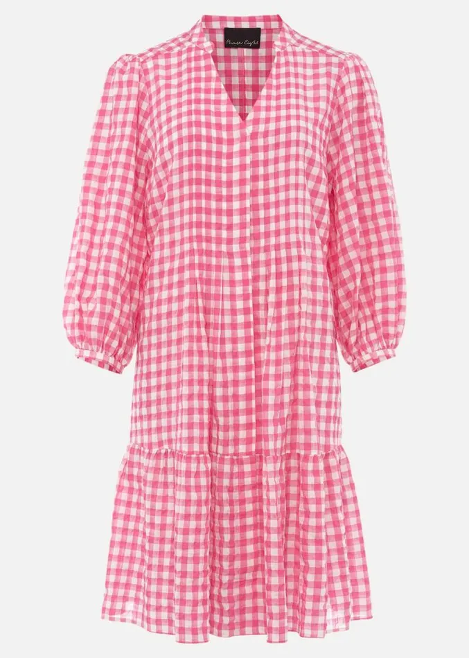 Oona Gingham Swing Dress Pinkivory Women Phase Eight Dresses