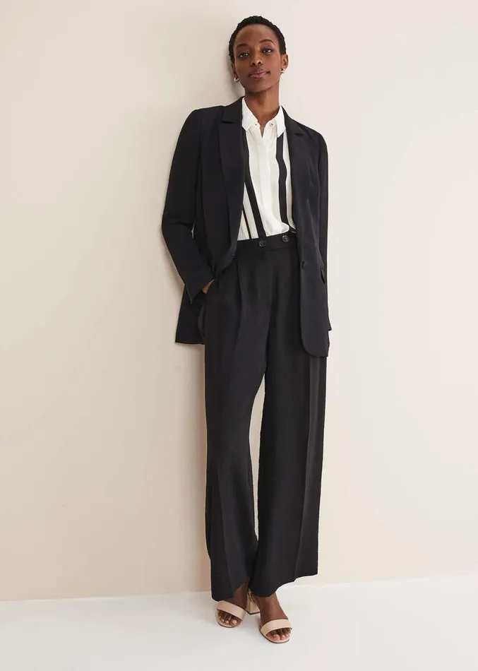 Opal Wide Leg Trousers Black Women Phase Eight Trousers