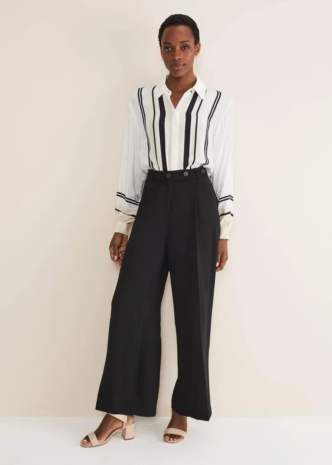 Opal Wide Leg Trousers Black Women Phase Eight Trousers