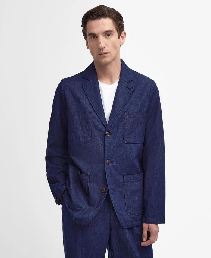 Orchard Denim Blazer Indigo Men Barbour Overshirts