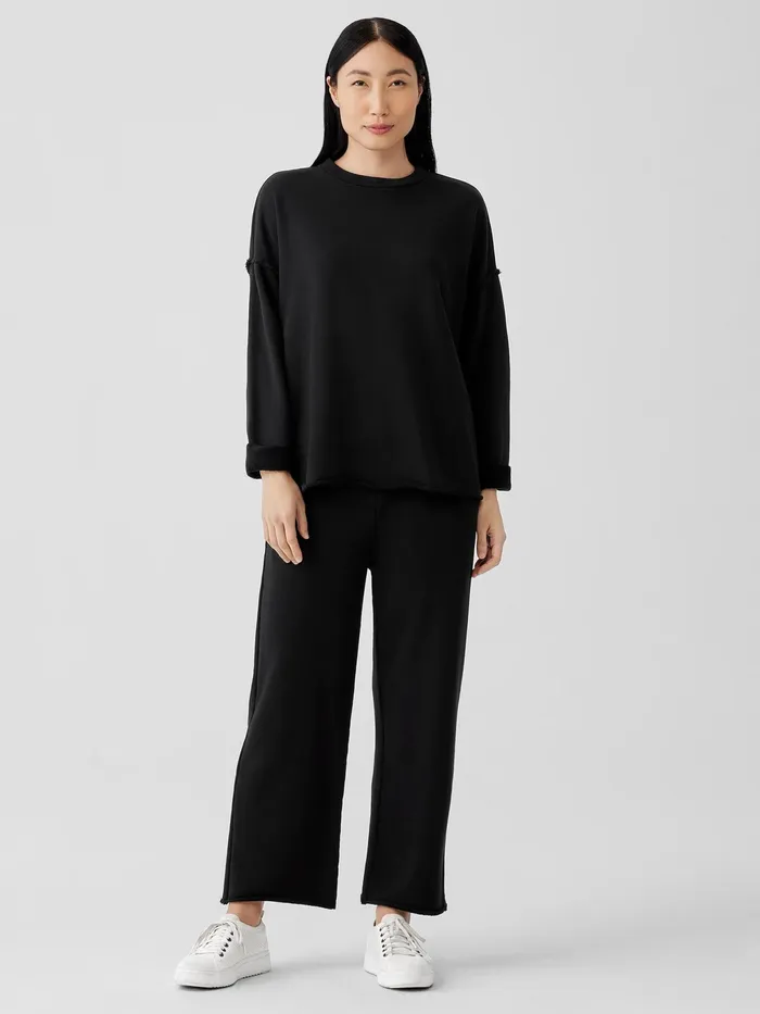 Organic Cotton French Terry BoxTop Black Women Eileen Fisher Tops and Tees