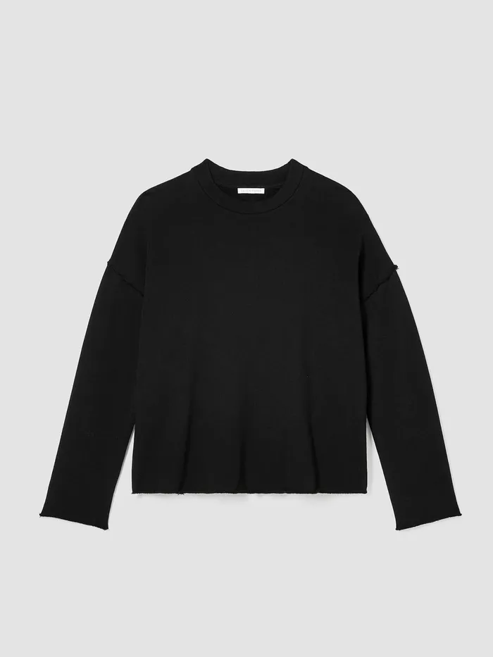 Organic Cotton French Terry BoxTop Black Women Eileen Fisher Tops and Tees
