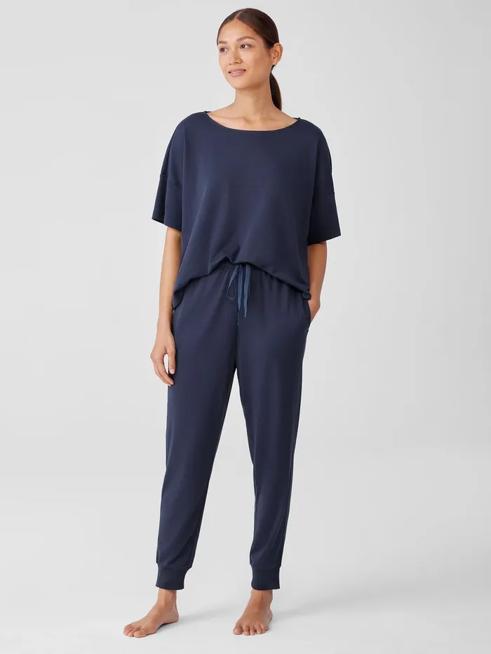 Organic Cotton InterlockJogger Sleep Pant Indigo Women Eileen Fisher Sleepwear