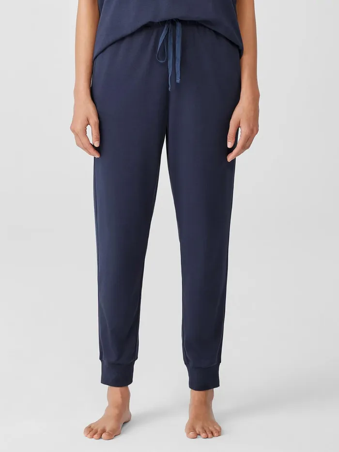 Organic Cotton InterlockJogger Sleep Pant Indigo Women Eileen Fisher Sleepwear