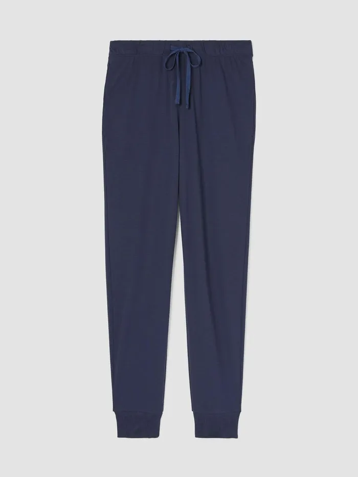 Organic Cotton InterlockJogger Sleep Pant Indigo Women Eileen Fisher Sleepwear