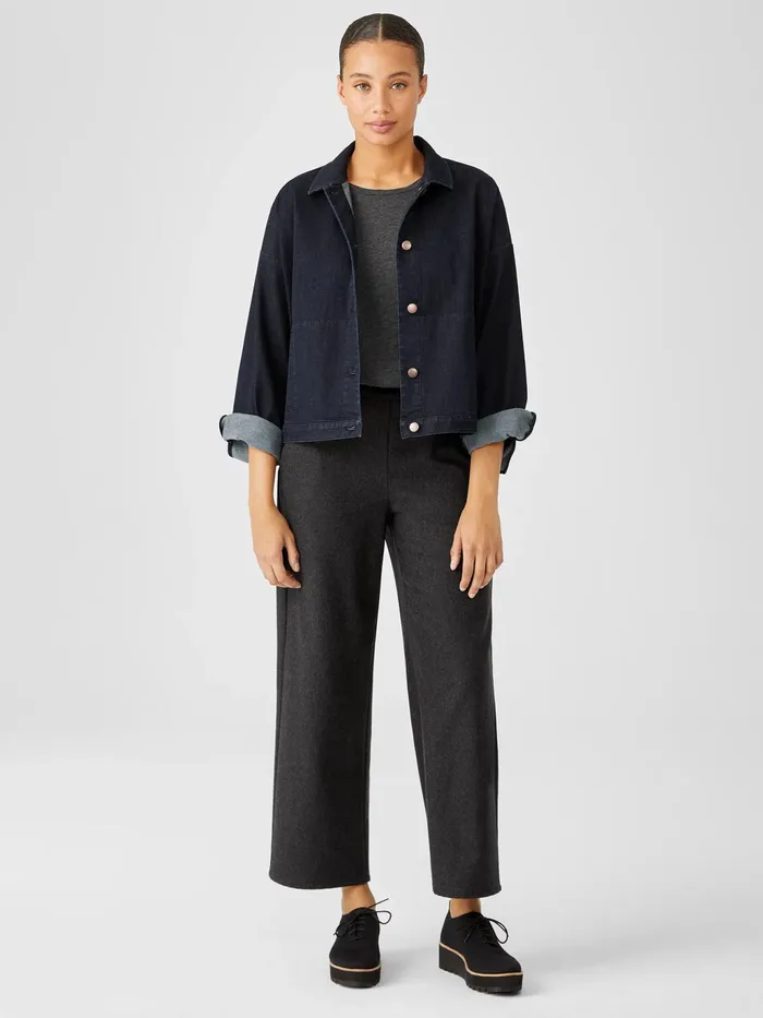 Organic Cotton Stretch Denim Jacket Utility Blue Women Eileen Fisher Jackets Coats and Vests