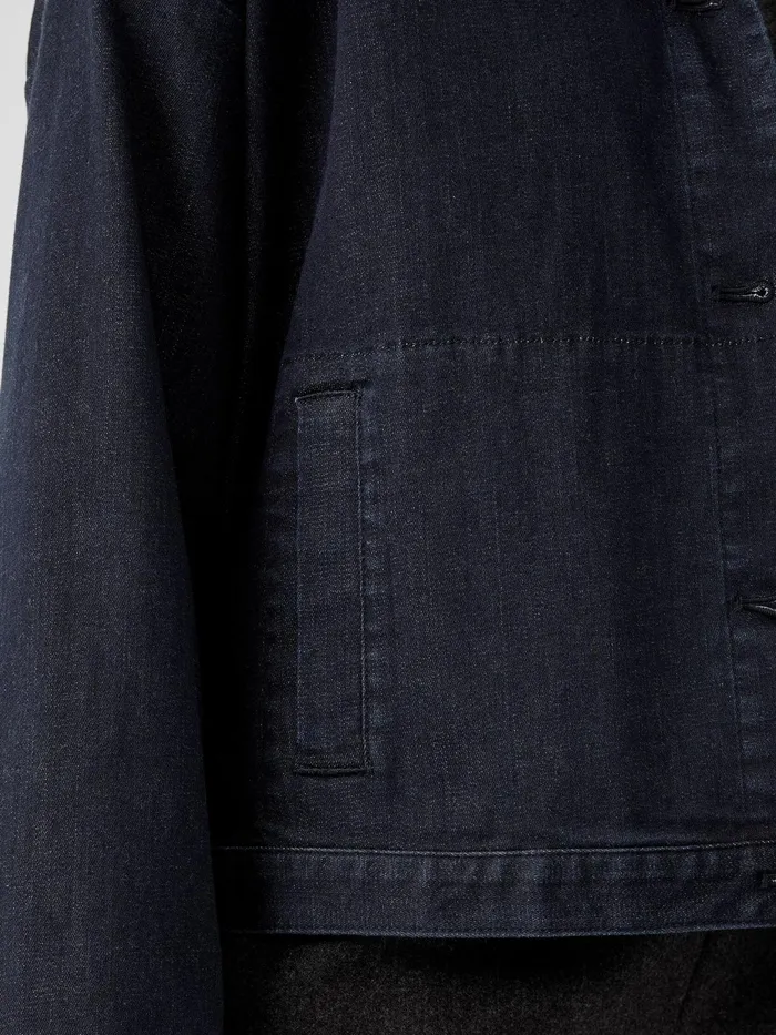 Organic Cotton Stretch Denim Jacket Utility Blue Women Eileen Fisher Jackets Coats and Vests