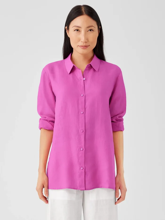 Organic Handkerchief Linen Classic Collar Shirt Black Women Eileen Fisher Tops and Tees Organic Handkerchief Linen Classic Collar Shirt Black Women Eileen Fisher Tops and Tees