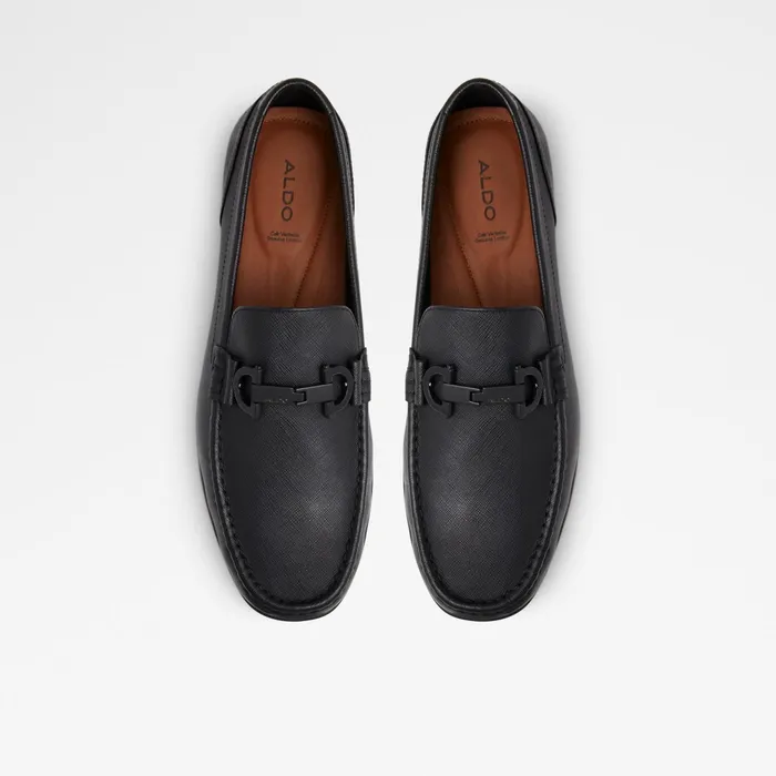 Orlovoflex Black Leather Embossed Men ALDO Loafers and SlipOns