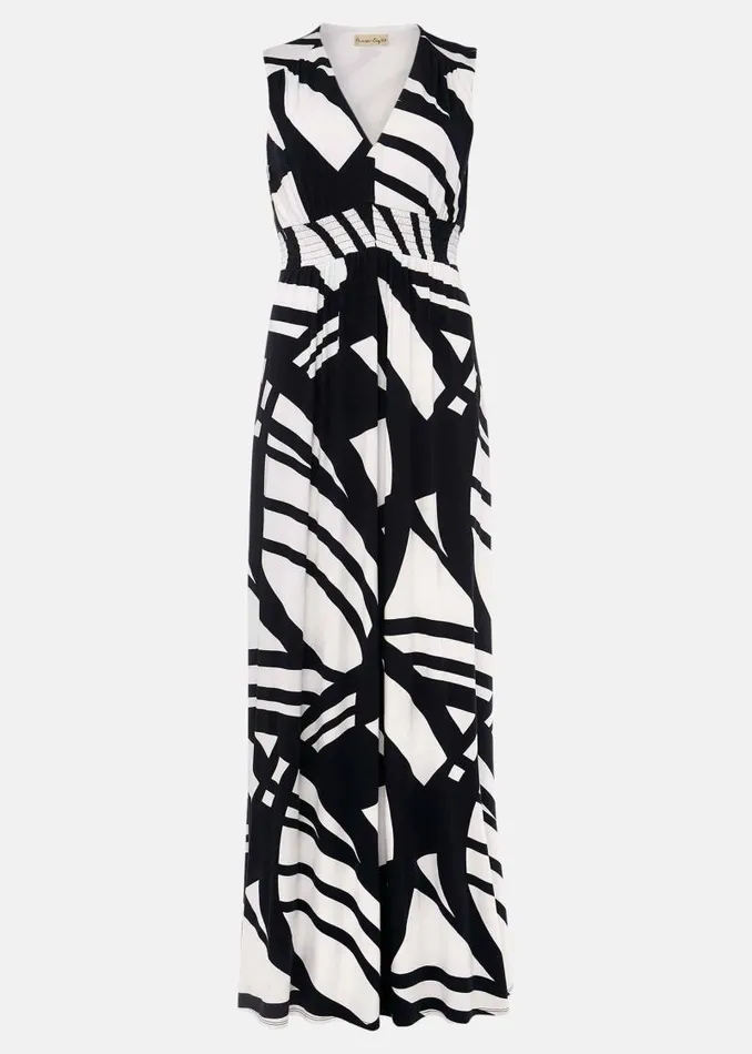 Ostia Abstract Stripe Maxi Dress Navywhite Women Phase Eight Dresses