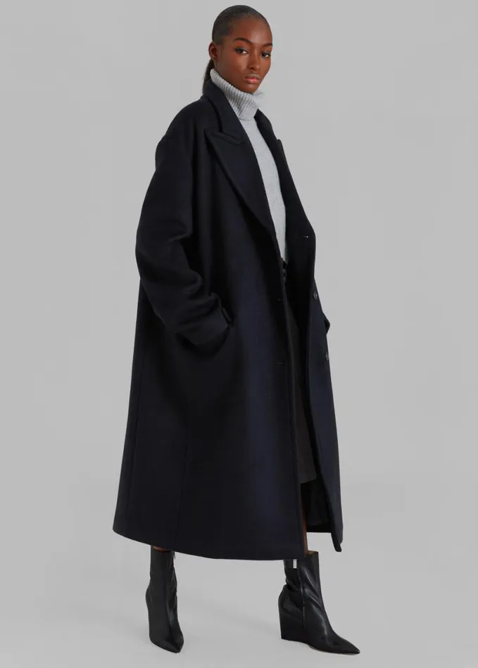 Outerwear Women The Frankie Shop Anya Oversized Coat 8211 Black