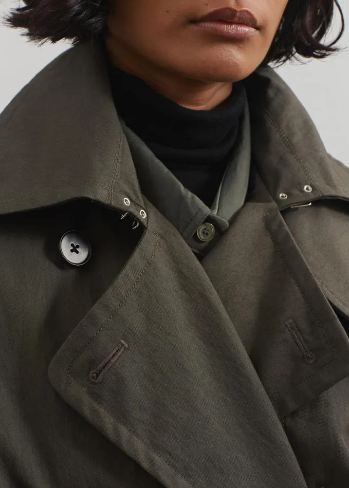 Outerwear Women The Frankie Shop Rolen Trench Coat 8211 Dark Olive