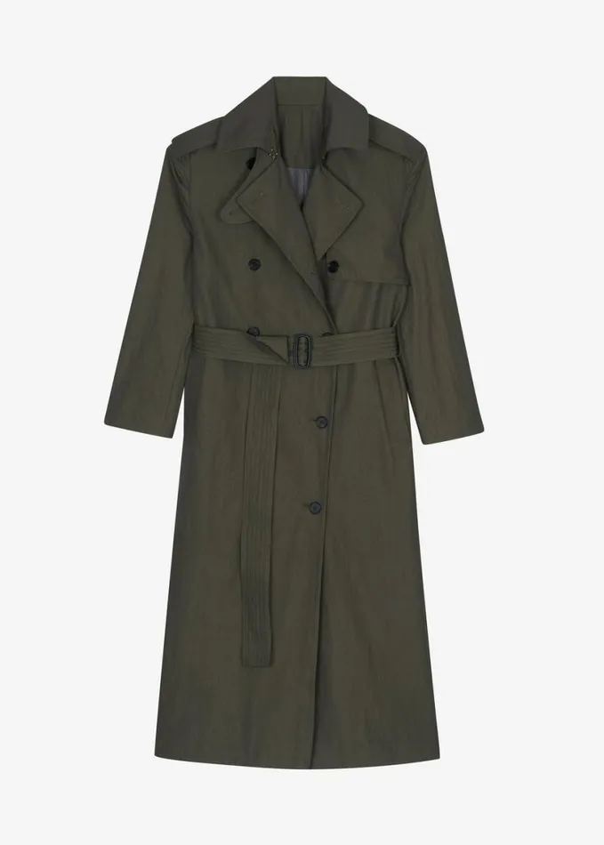 Outerwear Women The Frankie Shop Rolen Trench Coat 8211 Dark Olive