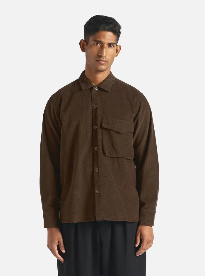 Overshirts Men Universal Works Universal Works Field Shirt In Brown Fine Cord